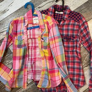 Abercrombie 2 Button Down Plaid Cotton Shirts🤩